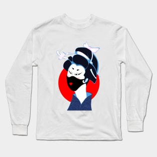 Geisha Japan Kyoto culture makeup Long Sleeve T-Shirt